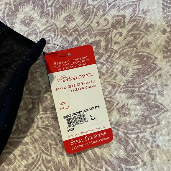 Shirley of Hollywood black stretch lace and mesh waist trainer cincher corset s - Picture 5 of 9